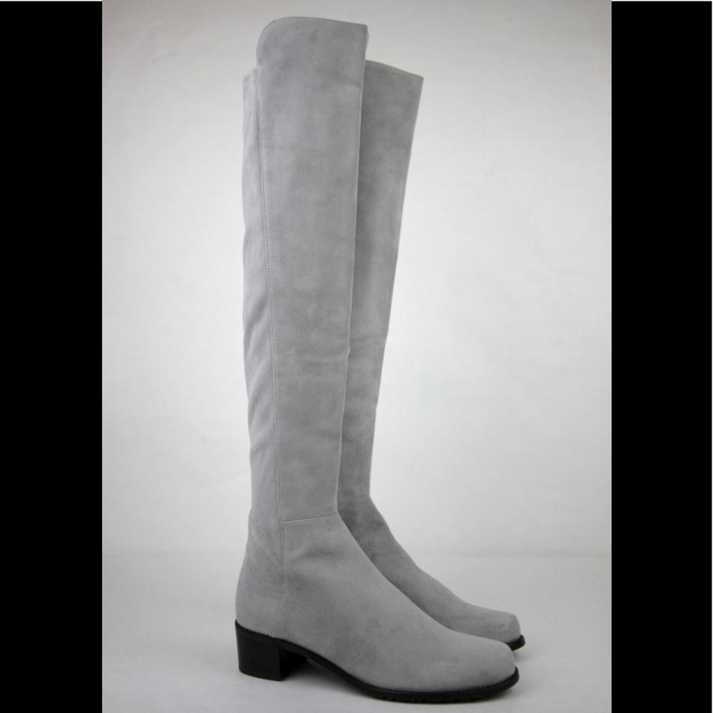 Stuart Weitzman Allserve Suede Boots Grey Size 5.5